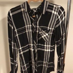 Rails black and white plaid top